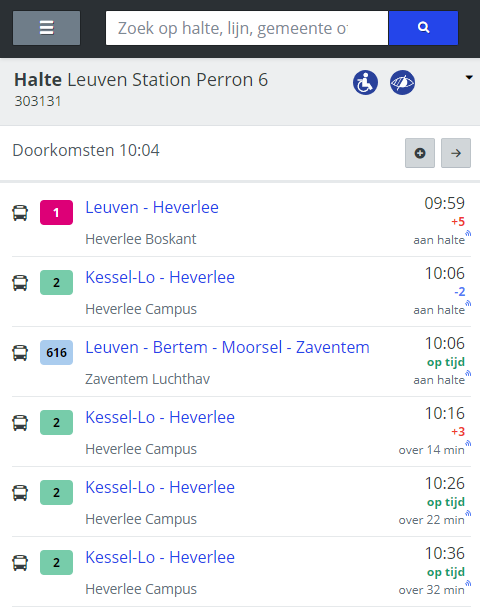 comfortabel verontreiniging Prik Where can I find real-time information on my bus or tram? – Support &  Contact – De Lijn